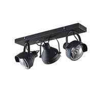 Lindby Spot Henega à intensité variable (Modern, Industriel) en Noir Métal e. a. pour Salon & Salle manger (à 3 lampes GU10) Lampe encastrable plafonnier applique