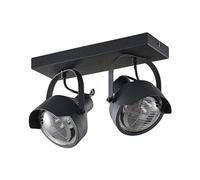 Lindby Spot Henega à intensité variable (Modern, Industriel) en Noir Métal e. a. pour Salon & Salle manger (à 2 lampes GU10) Lampe encastrable plafonnier applique