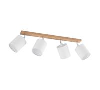 Lindby Spot Imarin à intensité variable (Scandinave) en Marron Bois e. a. pour Salon & Salle manger (à 4 lampes, E27) Lampe encastrable plafonnier applique