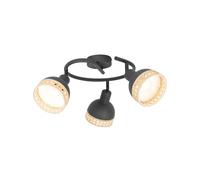 Lindby Spot Lonnaris à intensité variable (Antique, Classic) en Noir Métal e. a. pour Salon & Salle manger (à 3 lampes E14) Lampe encastrable plafonnier applique