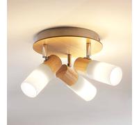 LED Spot Christoph à intensité variable (Traditionnel) en Marron Bois e. a. pour Chambre coucher (à 3 lampes, E14), Lampe encastrable, plafonnier, applique