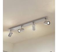 Lindby spot pour plafond Joffrey, 80 cm, nickel, 4 lampes, GU10 Joffrey Lindby, dimmable, gris, Salon / Salle à manger, Métal, Moderne, Spot