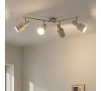 Lindby spot pour plafond Ovelia, beige, 80 cm, 4 lampes, E27 Ovelia Lindby, dimmable, beige, Salon / Salle à manger, Métal, Moderne, Spot