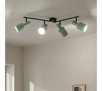 Lindby spot pour plafond Ovelia, vert, 80 cm, 4 lampes, E27 Ovelia Lindby, dimmable, noir, Salon / Salle à manger, Métal, Moderne, Spot