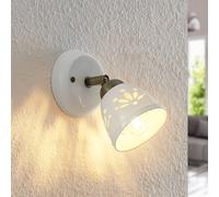 Lindby spot Sanrike, hauteur 16 cm, à 1 lampe, blanc, céramique Sanrike Lindby, dimmable, blanc, Salon / Salle à manger, Céramique, Maison de campagne / Rustique, Spot