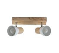 Lindby Spot Thorin à intensité variable (Scandinave) en Marron Bois e. a. pour Salon & Salle manger (à 2 lampes, E14) Lampe encastrable plafonnier applique