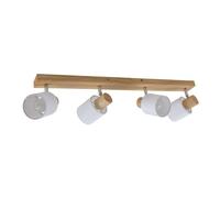 Lindby spot pour plafond Wanessa, 67cm, 4 lampes, bois, blanc, E14 Wanessa Lindby, dimmable, bois clair, Salon / Salle à manger, Bois, Moderne, Spot