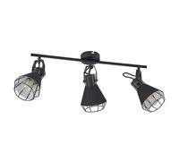 Lindby Spot Yusei à intensité variable (Traditionnel) en Noir Métal e. a. pour Salon & Salle manger (à 3 lampes, E27), Lampe encastrable, plafonnier, applique