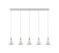 Lindby Suspension Arina à intensité variable (Moderne) en Blanc Métal e. a. pour Salon & Salle manger (à 5 lampes, E14), Luminaire, Lampe Plafond, Luminaire Plafonnier, Suspendue