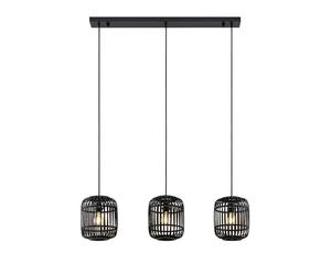Lindby Suspension Canyana à intensité variable (Traditionnel) en Noir Bois e. a. pour Salon & Salle manger (à 3 lampes, E27), bois, suspension, lampe, plafonnier, plafonnier