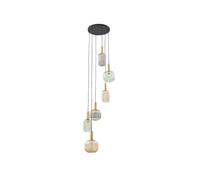 Lindby Suspension Doroteo à intensité variable (Antique, Classic) en Gris Verre e. a. pour Salon & Salle manger (à 6 lampes E27) Luminaire Lampe Plafond Plafonnier