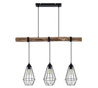 Lindby Suspension Eldarion à intensité variable (Traditionnel) en Marron Métal e. a. pour Salon & Salle manger (à 3 lampes, E27) Luminaire Lampe Plafond Plafonnier