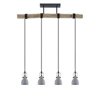 Lindby Suspension en béton Amilia à intensité variable (Antique, Classic) Marron Bois e. a. pour Salon & Salle manger (à 4 lampes, GU10), bois, suspension, lampe, plafonnier