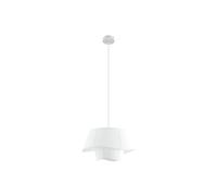 Lindby Suspension en Tissu Eryndor à intensité variable (Moderne) Blanc Textile e. a. pour Salon & Salle manger (1 lampe,à E27), Luminaire, Lampe plafond, Luminaire Plafonnier