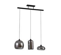 Lindby Suspension en verre Arloris à intensité variable (Antique, Classic) Gris Verre e. a. pour Salon & Salle manger (à 3 lampes E27) Luminaire Lampe plafond