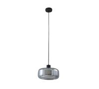 Lindby Suspension en verre Hildur à intensité variable Gris Verre e. a. pour Salon & Salle manger (1 lampe,à E27), Luminaire Lampe plafond Plafonnier Suspendue