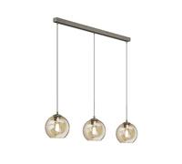 Lindby Suspension en verre Sofian à intensité variable (Moderne) Beige Verre e. a. pour Salon & Salle manger (à 3 lampes, E27), Luminaire, Lampe plafond, Luminaire Plafonnier,