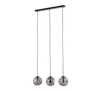 Lindby Suspension en verre Valentina à intensité variable (Moderne) Gris Verre e. a. pour Salon & Salle manger (à 3 lampes, E14) Luminaire Lampe plafond Plafonnier
