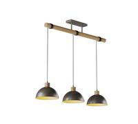 Lindby Suspension Holgar à intensité variable (Modern, Industriel) en Gris Métal e. a. pour Salon & Salle manger (à 3 lampes E27) Luminaire Lampe Plafond Plafonnier