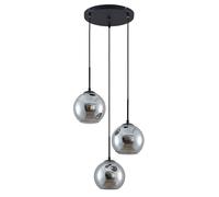 Lindby Suspension Jurian à intensité variable (Moderne) en Gris Métal e. a. pour Salon & Salle manger (à 3 lampes, E27) Luminaire Lampe Plafond Plafonnier Suspendue