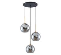 Lindby Suspension Jurian à intensité variable (Moderne) en Gris Métal e. a. pour Salon & Salle manger (à 3 lampes, E27) Luminaire Lampe Plafond Plafonnier Suspendue