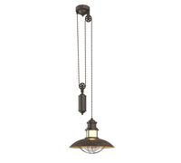 Lindby Suspension Louisanne à intensité variable (Bord de mer) en Marron Métal e. a. pour Couloir (1 lampe,à E27), Luminaire Lampe Plafond Plafonnier Suspendue