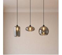 Lindby Suspension Marla à intensité variable (Moderne) en Gris Métal e. a. pour Salon & Salle manger (à 3 lampes E27) Luminaire