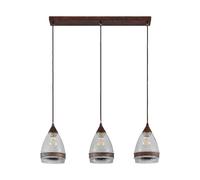 Lindby Suspension Millina à intensité variable (Antique, Classic) en Marron Verre e. a. pour Cuisine (à 3 lampes, E27), Luminaire, Lampe Plafond, Luminaire Plafonnier, Suspendue