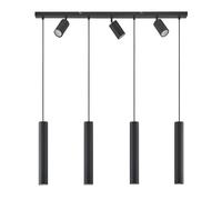 Lindby Suspension Sanad à intensité variable (Moderne) en Noir Métal e. a. pour Salon & Salle manger (à 7 lampes, GU10), Luminaire, Lampe Plafond, Luminaire Plafonnier, Suspendue