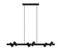 Lindby Suspension Savoli à intensité variable (Moderne) en Noir Métal e. a. pour Salon & Salle manger (à 6 lampes, GU10) Luminaire Lampe Plafond Plafonnier
