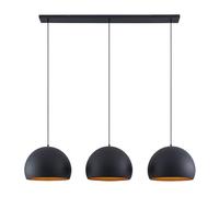 Lindby Suspension Tarjei à intensité variable (Moderne) en Noir Métal e. a. pour Salon & Salle manger (à 3 lampes, E27), Luminaire, Lampe Plafond, Luminaire Plafonnier, Suspendue