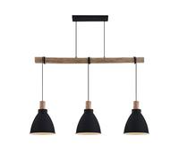 Lindby Suspension Trebale à intensité variable (Scandinave) en Noir Métal e. a. pour Salon & Salle manger (à 3 lampes, E27), Luminaire, Lampe Plafond, Luminaire Plafonnier,