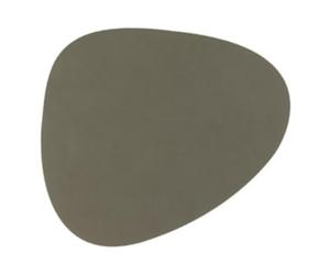 LindDNA 982492 Curve Dessous de Verre en Cuir Nupo recyclé Vert armée Taille Unique 11 x 13 cm