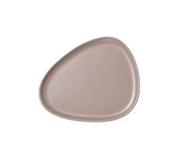 LindDNA 991424 Curve Assiette en faïence Gris Chaud 30 x 26 x 1,5 cm