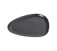 LindDNA plate Assiette à dessert CURVE 2-pièces 19 x 22 x 1.5 cm noir