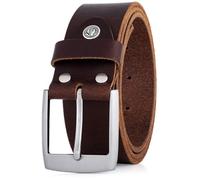 Lindenmann ceinture homme de cuir de buffle, 40 mm large et 3,8 mm fort, ajustable, marron foncé, Farbe/Color:marron, Size US/EU:Bundweite 85 cm Gesamtlänge 100 cm W 33.5 M