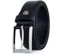 Lindenmann Ceinture Homme De Cuir De Vachette, 35 Mm Large Et 3,8 Mm Fort, Ajustable, Ceinture Classique, Avec Couture Double, XXL, Noir, Taille: 140
