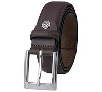 Lindenmann cowhide belt men, belt men leather 35 mm wide, belt men, cowhide belt dark brown, Größe/Size:115, Farbe/Color:marron