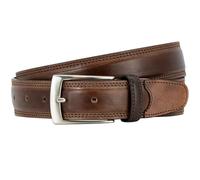 Lindenmann G.CHABROLLE Mens Leather Belt/Mens Belt, full grain leather belt curved, dark brown