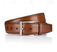 Lindenmann Handmade in EU leather belt genuine leather suit belt men 35 mm wide brown, Farbe/Color:marron, Size US/EU:Bundweite 110 cm Gesamtlänge 125 cm W 43.5 XL