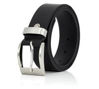 Lindenmann Mens Leather Belt/Mens Belt, full grain leather belt XXL, buffalo leather, black, Größe/Size: