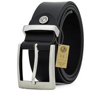Lindenmann Mens Leather Belt/Mens Belt, full grain leather belt XXL, buffalo leather, black, Größe/Size:, Farbe/Color:noir