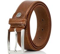 Lindenmann Mens leather belt/Mens belt, leather belt XL curved, cognac, Größe/Size:85;Farbe/Color:brown