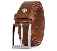 Lindenmann Mens leather belt/Mens belt, leather belt XL curved, middle brown