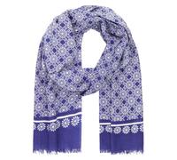 Lindenmann Men's Scarf/Cotton Scarf, blue-white