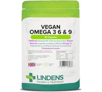 Lindens - Capsules végétaliennes oméga 3, 6 et 9-90 - 1000 mg d'huile de lin, fabriquée au Royaume-Uni - Acides gras oméga essentiels, taux de cholestérol sanguin normal - Cerveau, cœur et yeux