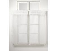 Linder 0169 /11/427 Paire de Vitrages Droits Kaolin Point Clair cru Passe Tringe 60 x 120 cm