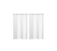 Linder 0169 /11/475RI Paire de Vitrages Droits Kaolin cru Rivets 55 x 160 cm, Blanc