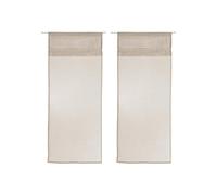 Linder 0169 /29/427 Paire de Vitrages Droits Kaolin Point Clair Beige Naturel Passe Tringe 60 x 120 cm