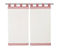 Linder 0230 /6/90162/453 Paire de Vitrages Droits Carreaux Torchon Rouge Pattes 45 x 90 cm